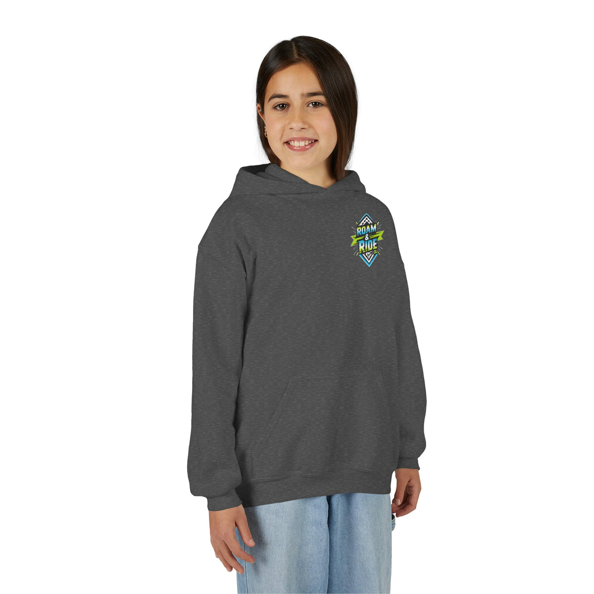 Roam & Ride Co. Blue Green Logo - Youth Hoodie