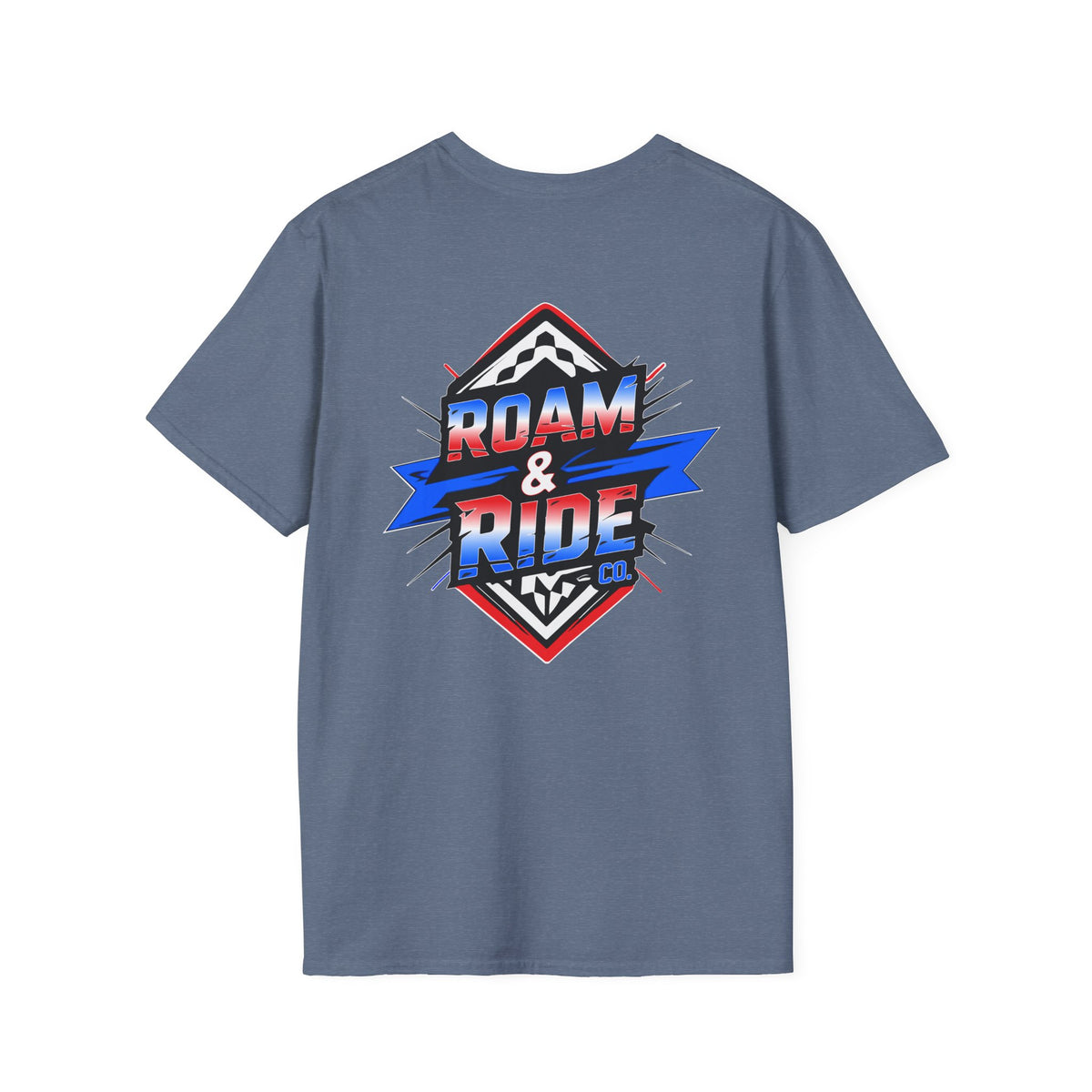 Roam & Ride Co. Red White and Blue Logo - Unisex T-Shirt