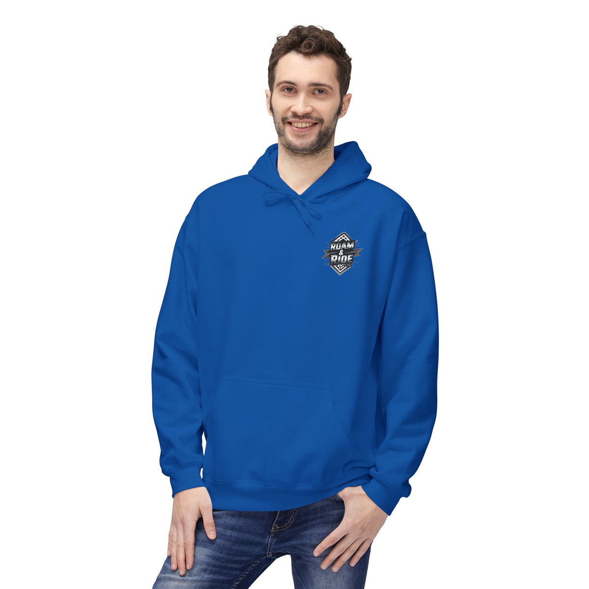 Roam & Ride Co. Grayscale Logo - Unisex Fleece Hoodie