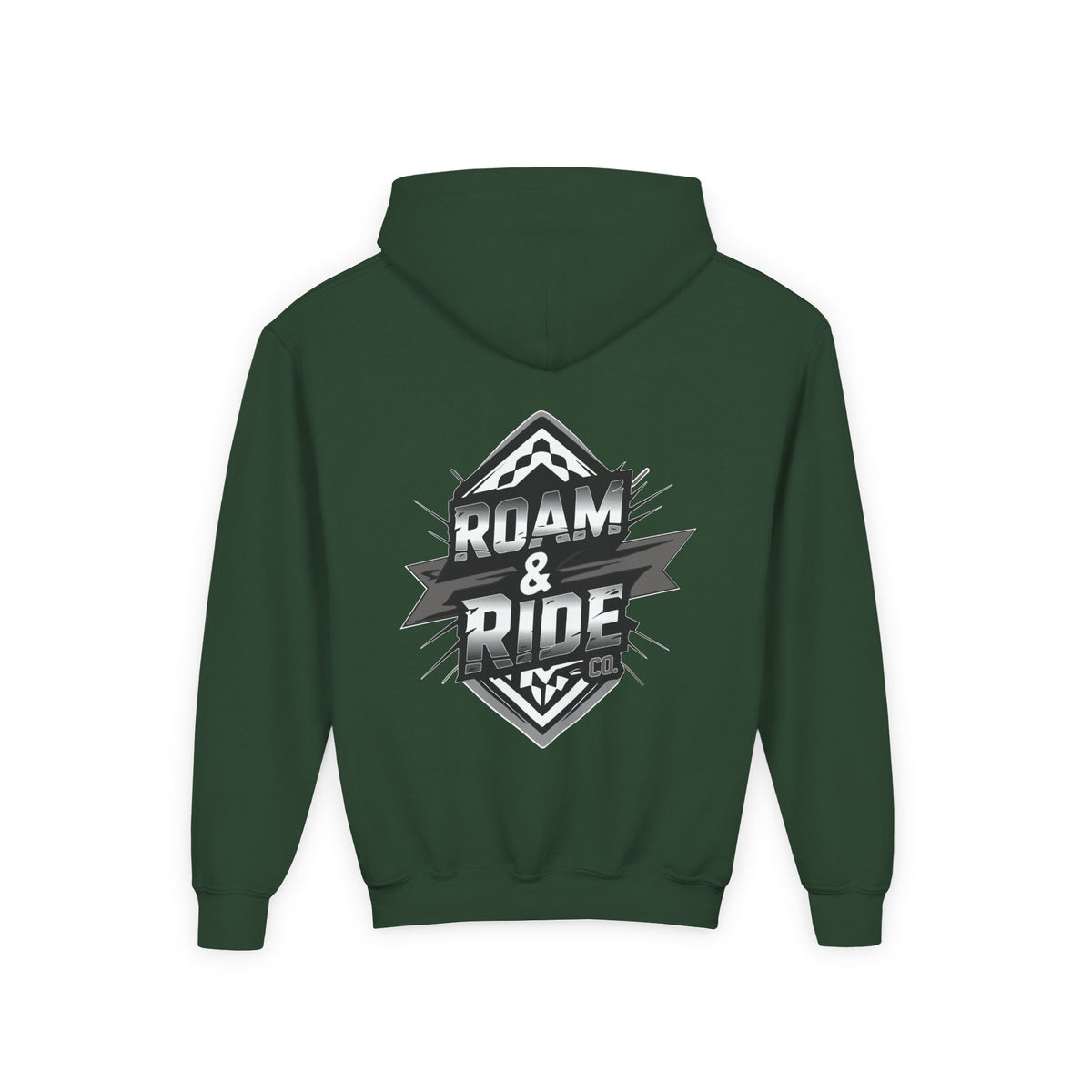 Roam & Ride Co. Grayscale Logo - Youth Hoodie