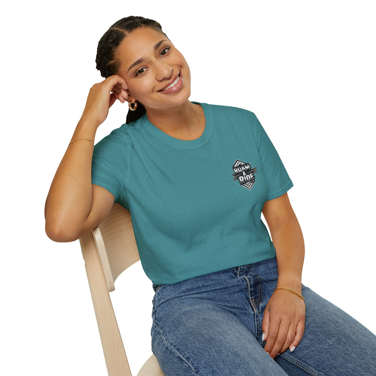 Roam & Ride Co. Grayscale Logo - Unisex T-Shirt