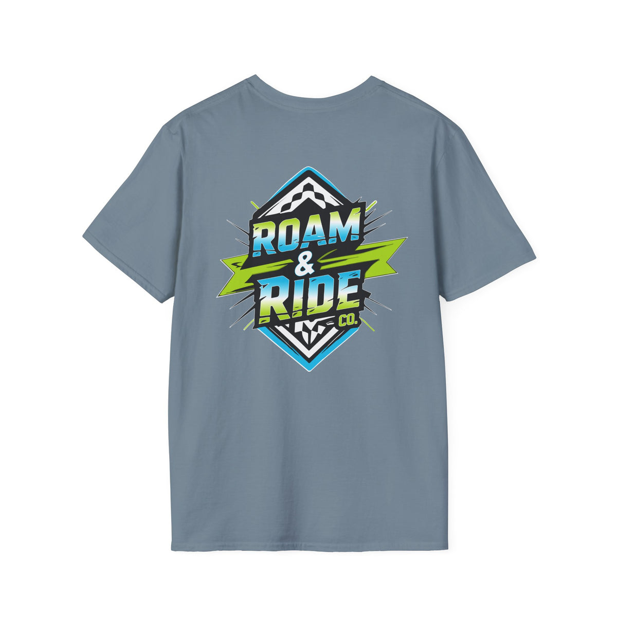 Roam & Ride Co. Blue Green Logo - Unisex T-Shirt