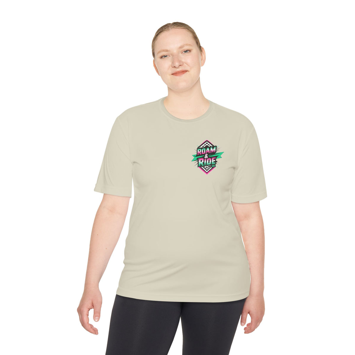 Roam Free, Ride Wild Logo - Unisex Moisture Wicking T-Shirt