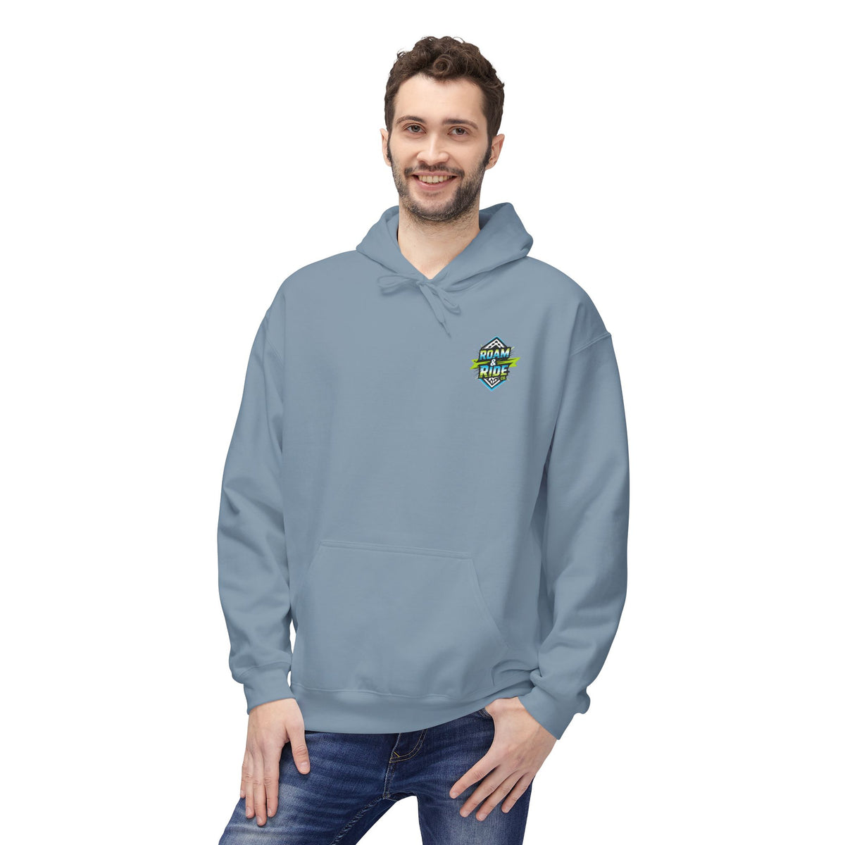 Roam & Ride Co. Blue Green Logo - Unisex Fleece Hoodie