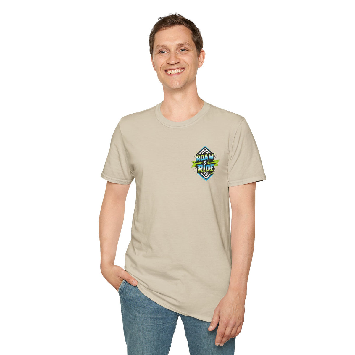 Roam & Ride Co. Blue Green Logo - Unisex T-Shirt