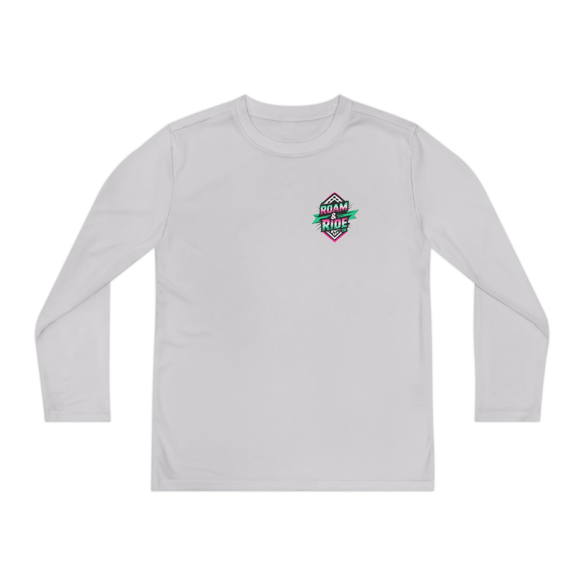 Roam & Ride Co. Teal Pink Logo - Youth Long Sleeve T-Shirt