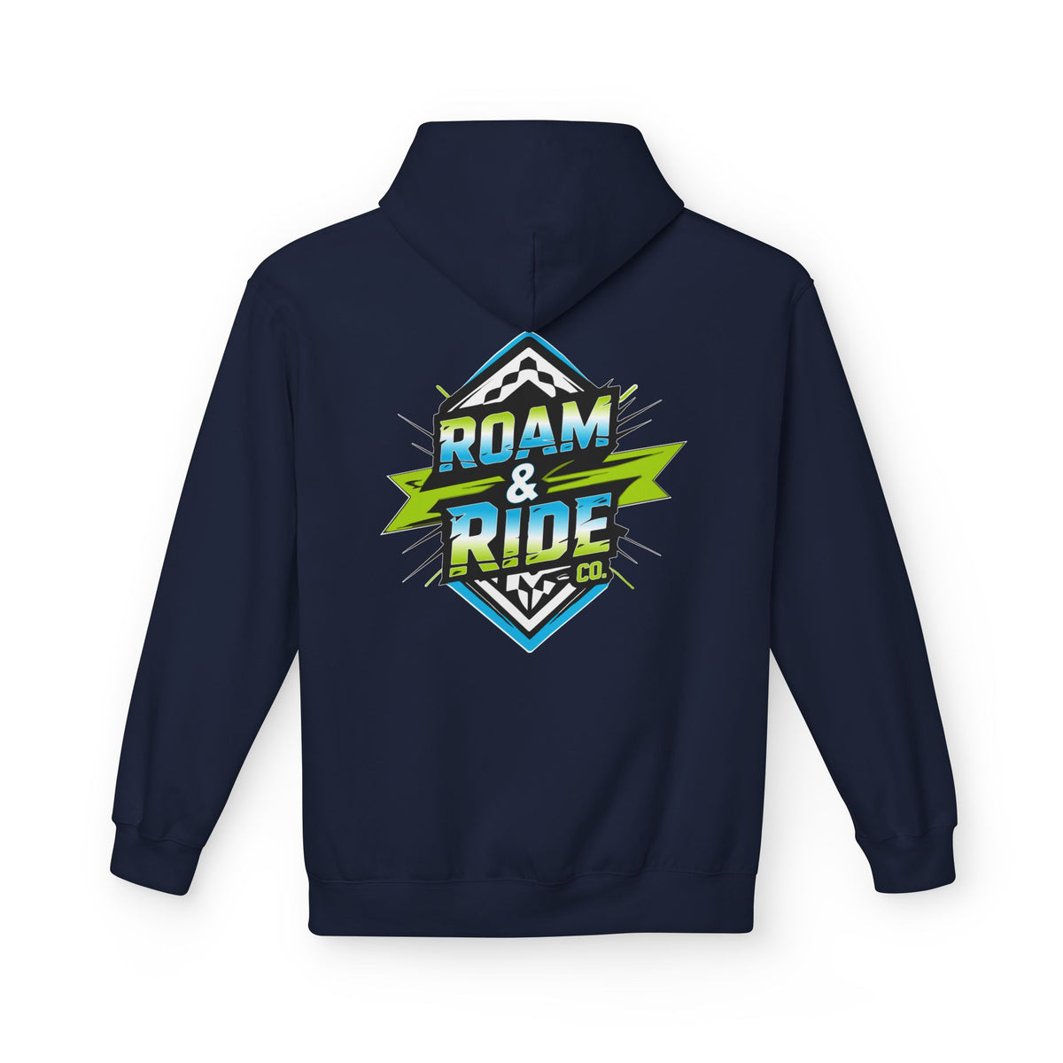 Roam & Ride Co. Blue Green Logo - Unisex Fleece Hoodie