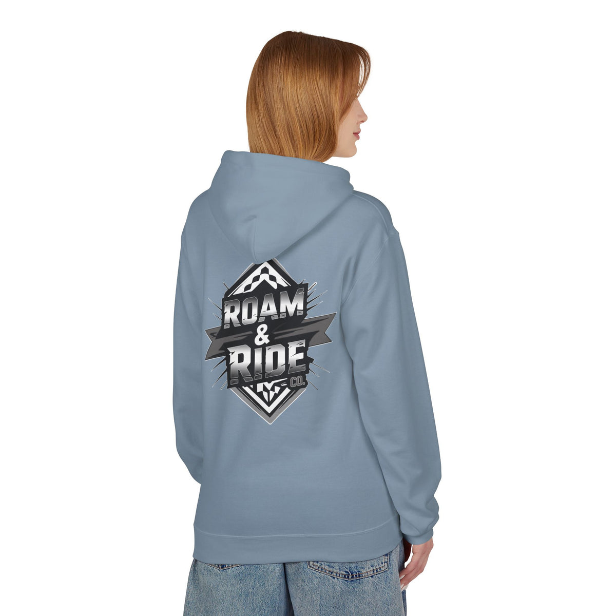 Roam & Ride Co. Grayscale Logo - Unisex Fleece Hoodie
