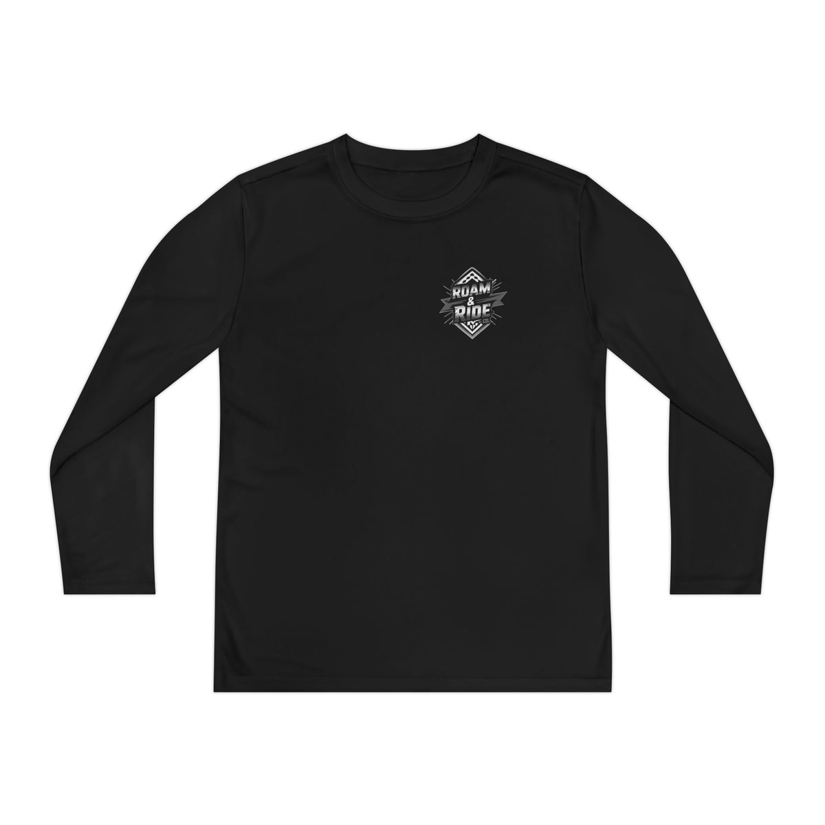 Roam & Ride Co. Grayscale Logo - Youth Long Sleeve T-Shirt