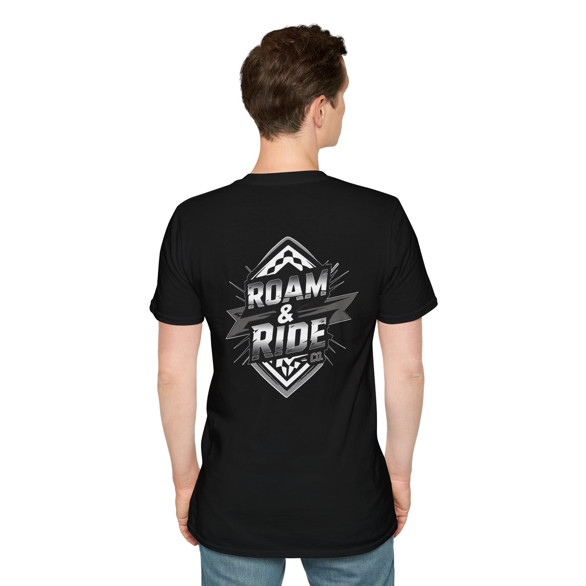 Roam & Ride Co. Grayscale Logo - Unisex T-Shirt