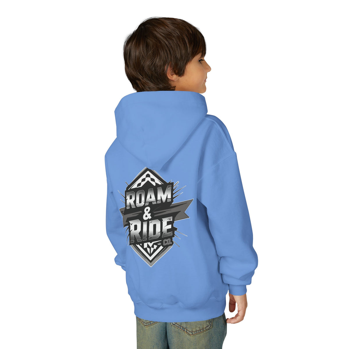 Roam & Ride Co. Grayscale Logo - Youth Hoodie