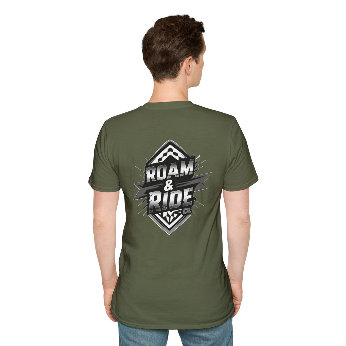 Roam & Ride Co. Grayscale Logo - Unisex T-Shirt