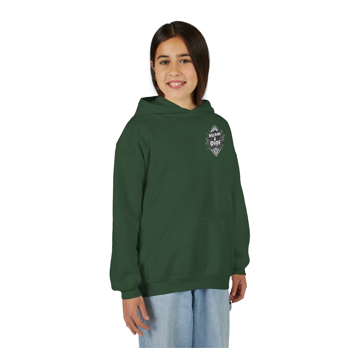 Roam & Ride Co. Grayscale Logo - Youth Hoodie