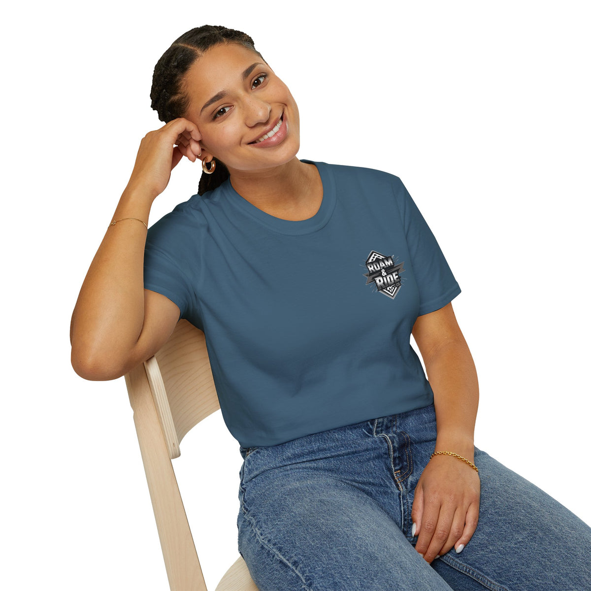 Roam & Ride Co. Grayscale Logo - Unisex T-Shirt