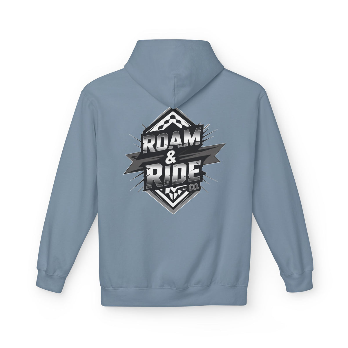 Roam & Ride Co. Grayscale Logo - Unisex Fleece Hoodie