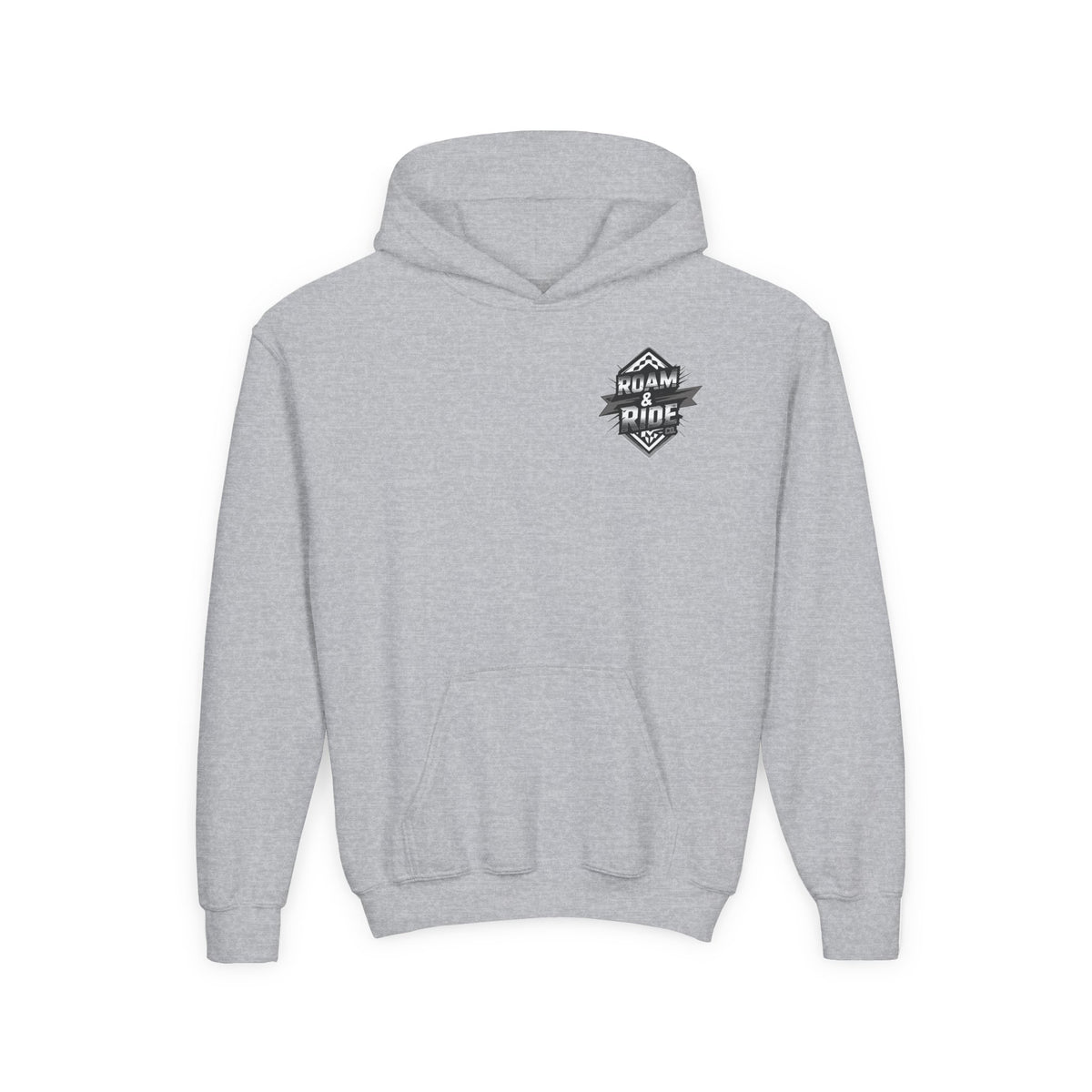 Roam & Ride Co. Grayscale Logo - Youth Hoodie