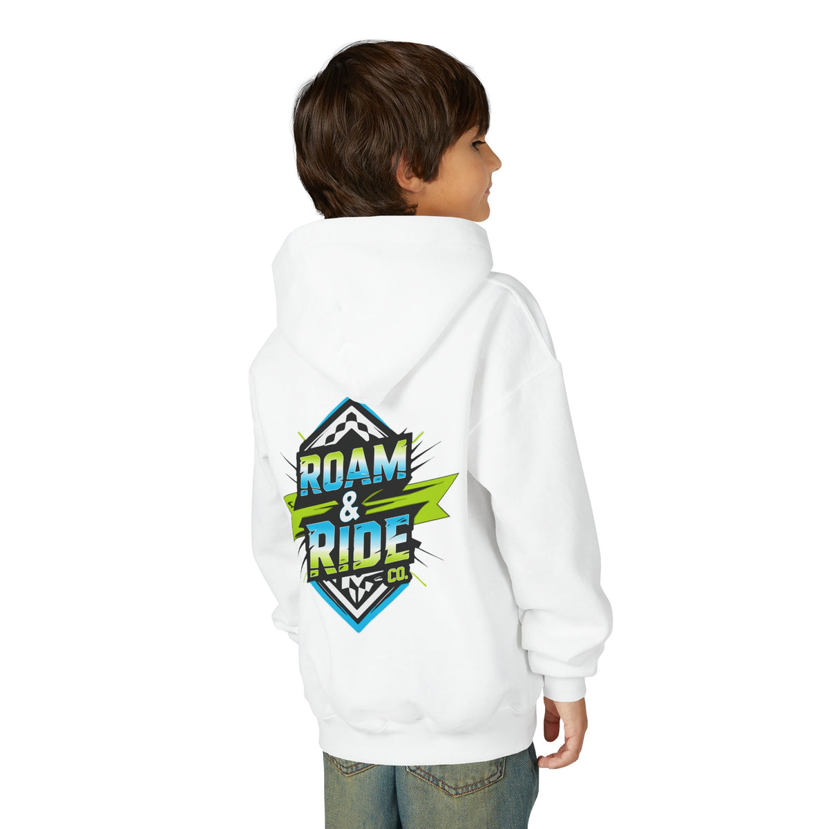 Roam & Ride Co. Blue Green Logo - Youth Hoodie