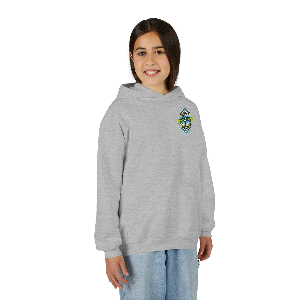 Roam & Ride Co. Blue Green Logo - Youth Hoodie