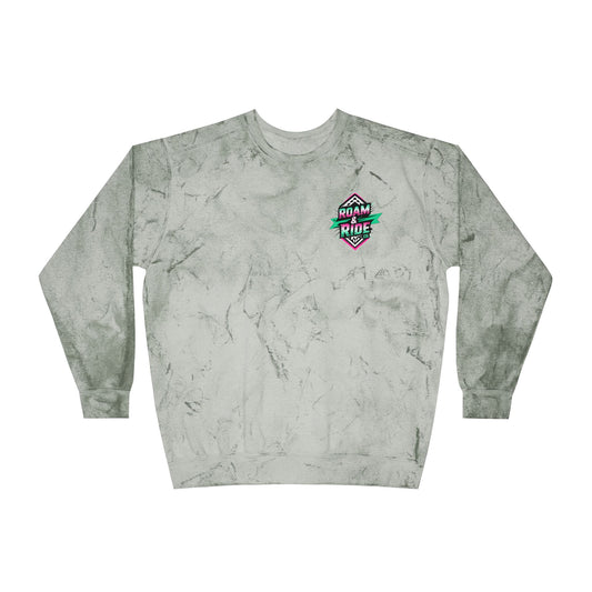 Roam Free, Ride Wild Logo - Unisex Color Blast Crewneck