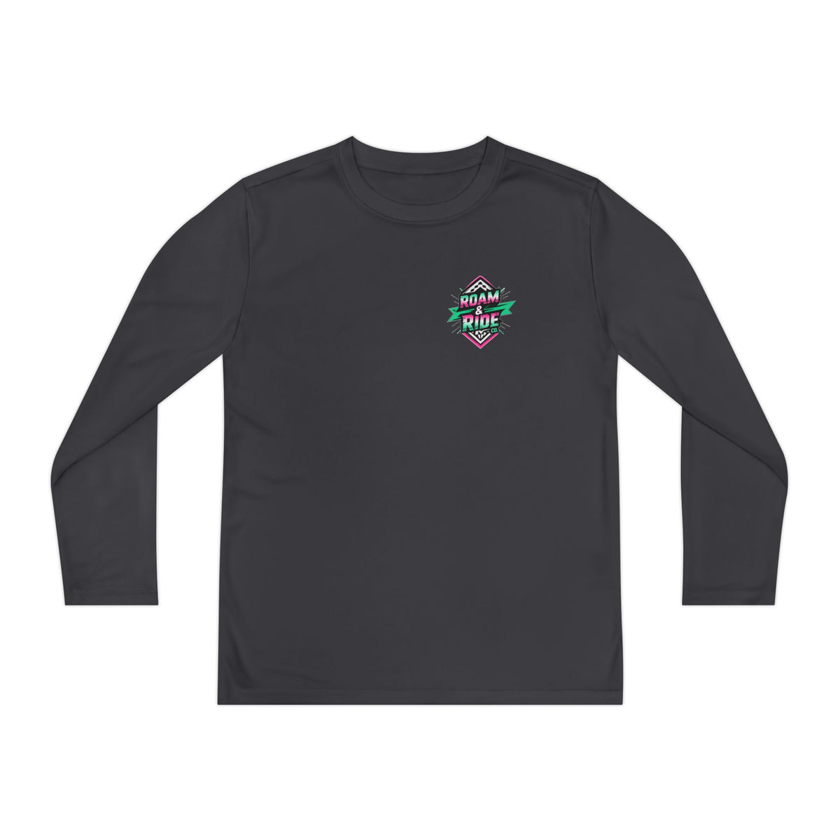 Roam & Ride Co. Teal Pink Logo - Youth Long Sleeve T-Shirt