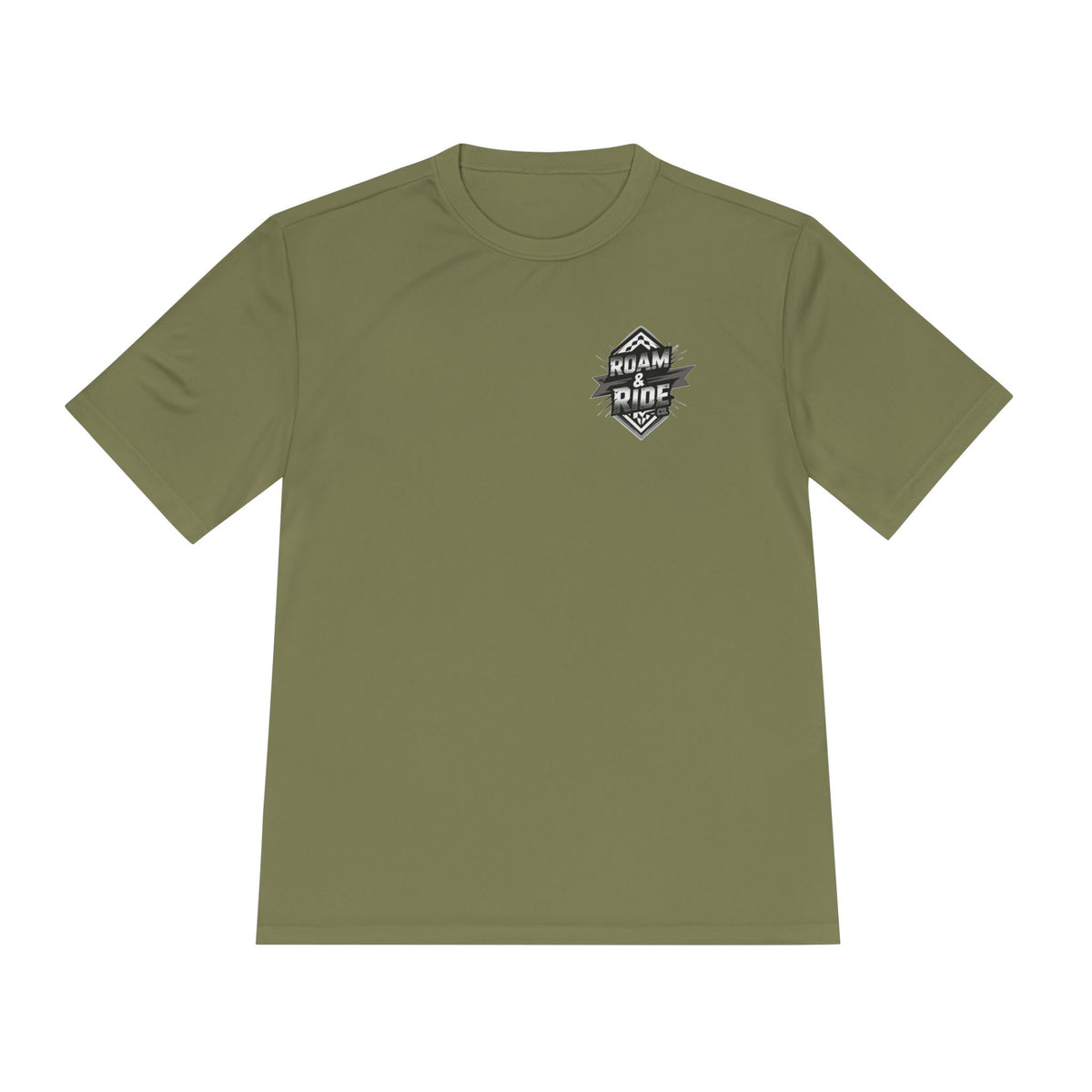 Roam & Ride Co. Grayscale Logo - Unisex Moisture Wicking T-Shirt