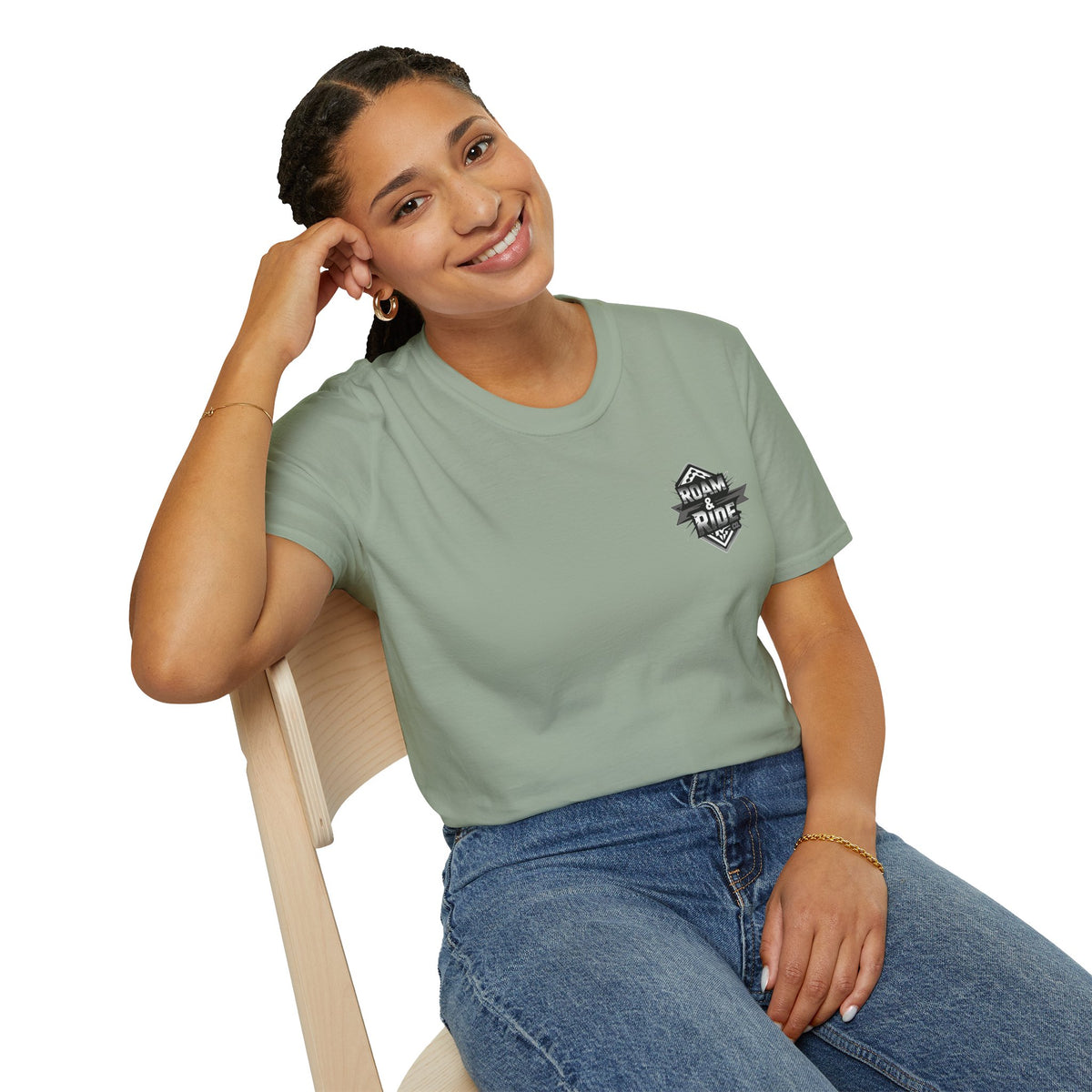 Roam & Ride Co. Grayscale Logo - Unisex T-Shirt