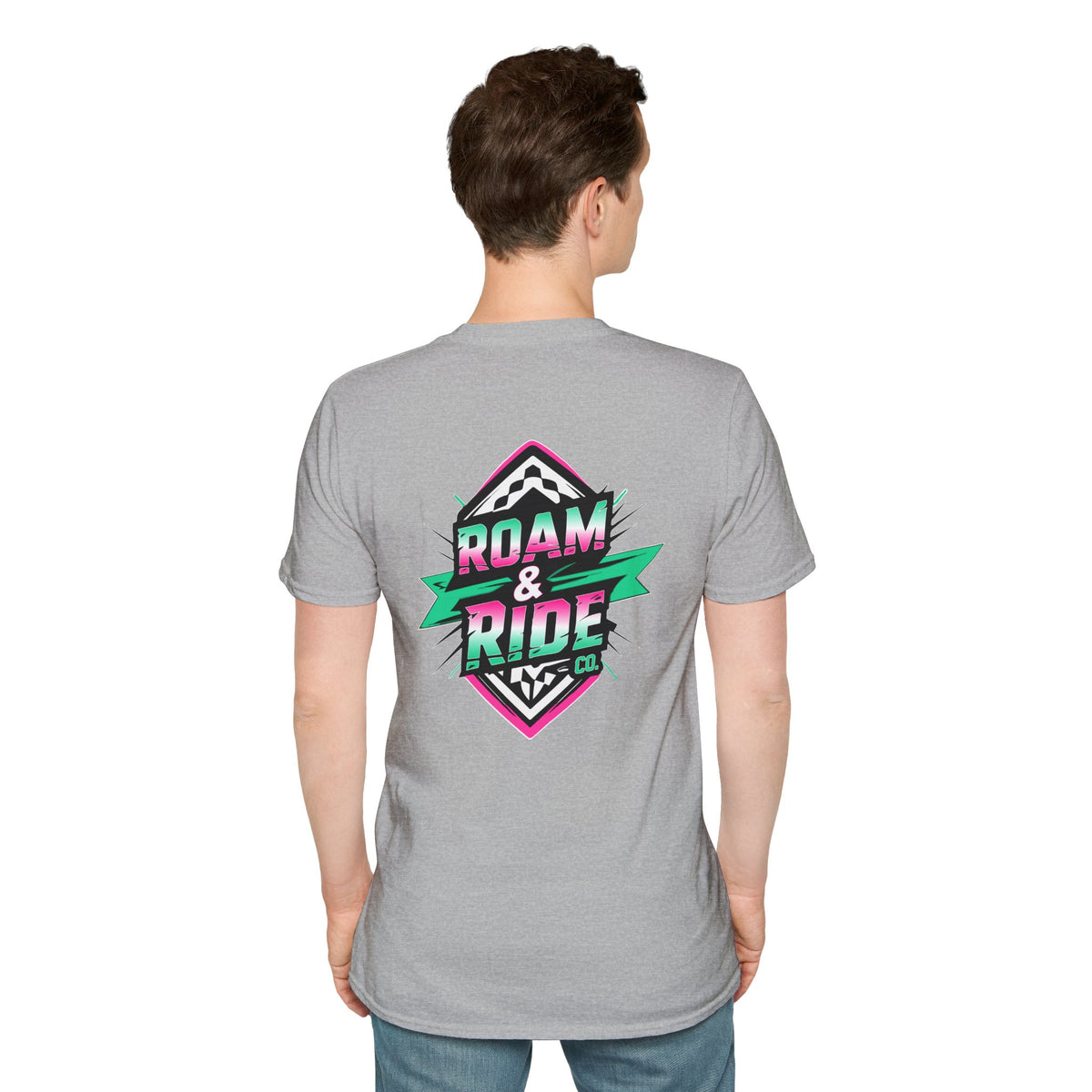 Roam & Ride Co. Teal Pink Logo - Unisex T Shirt