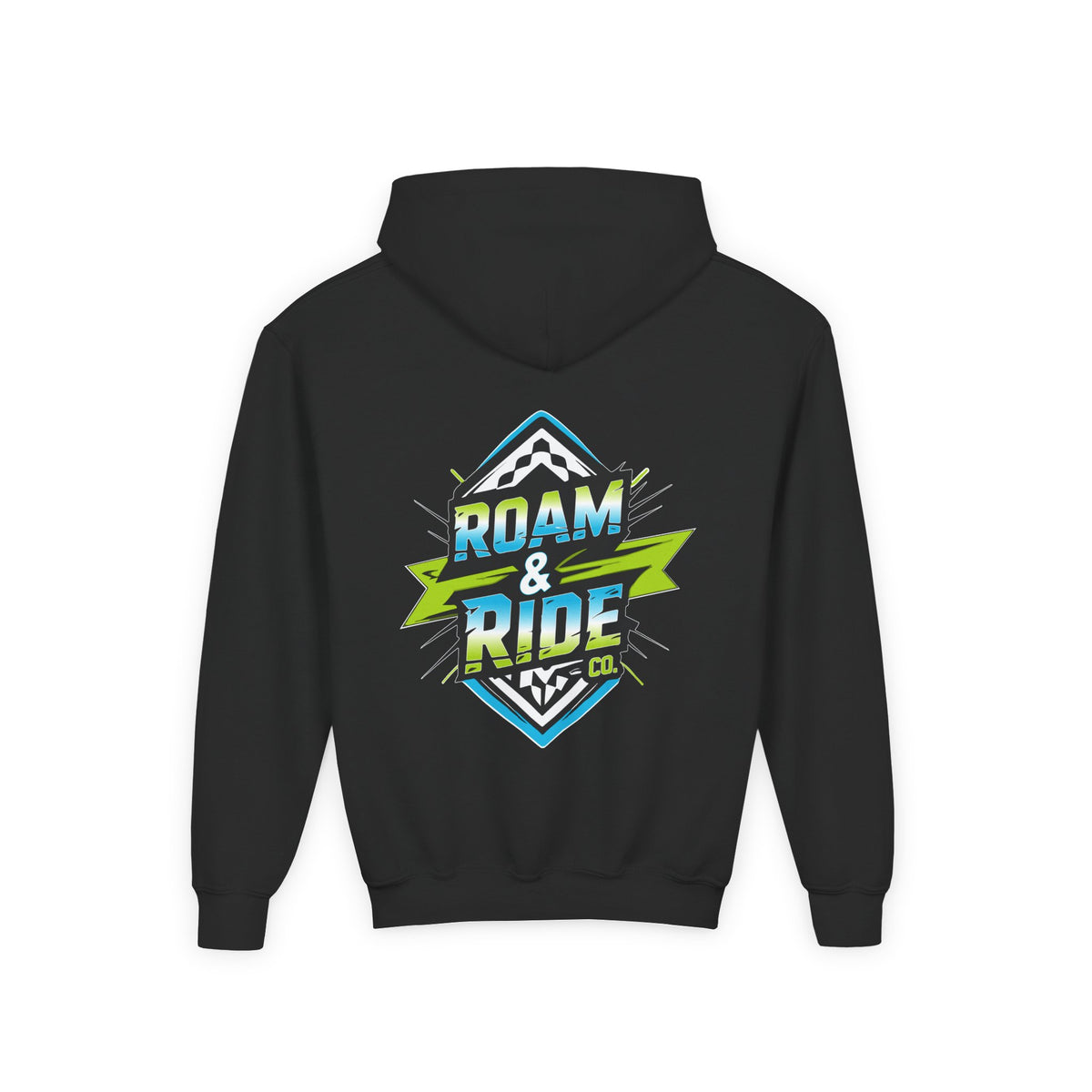 Roam & Ride Co. Blue Green Logo - Youth Hoodie