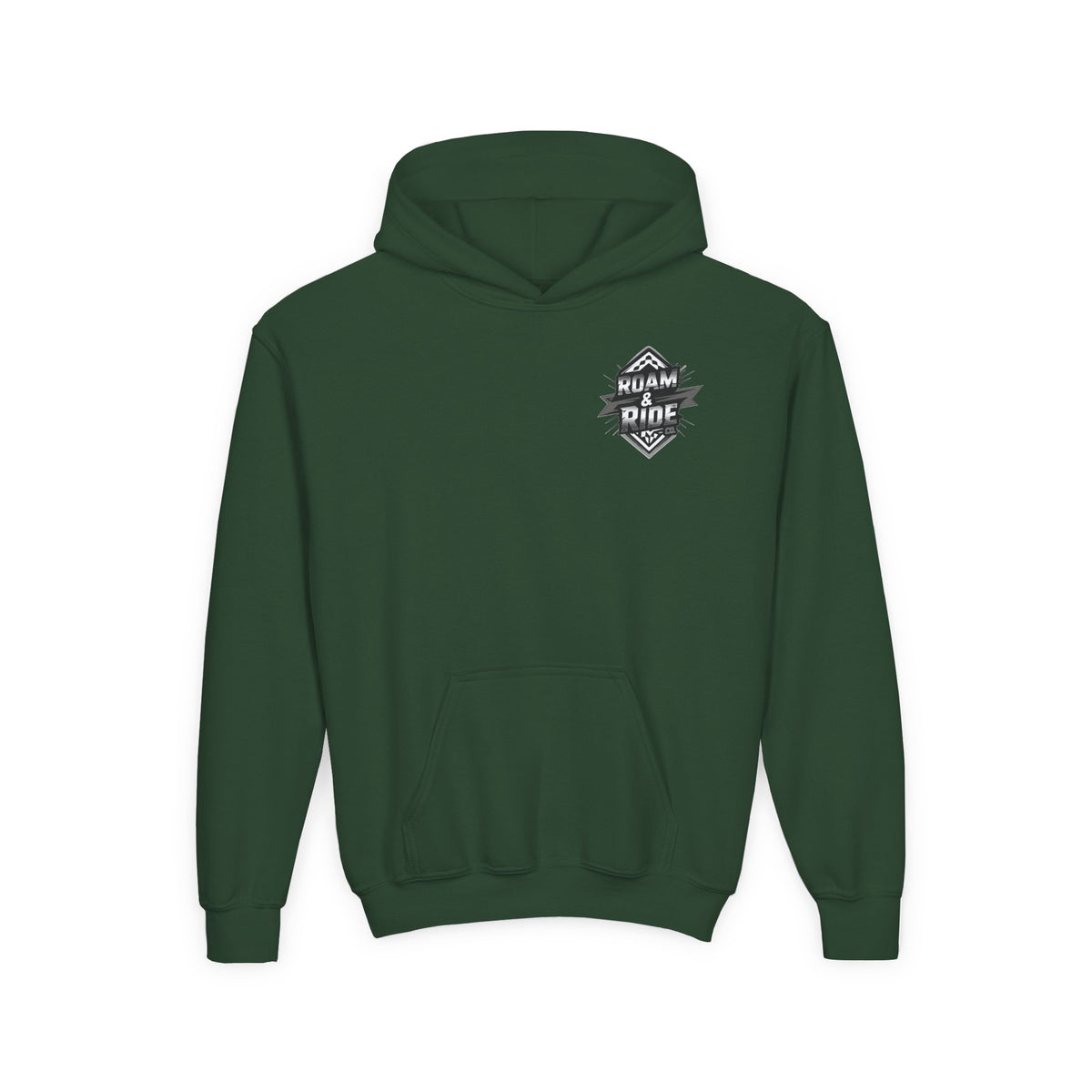 Roam & Ride Co. Grayscale Logo - Youth Hoodie