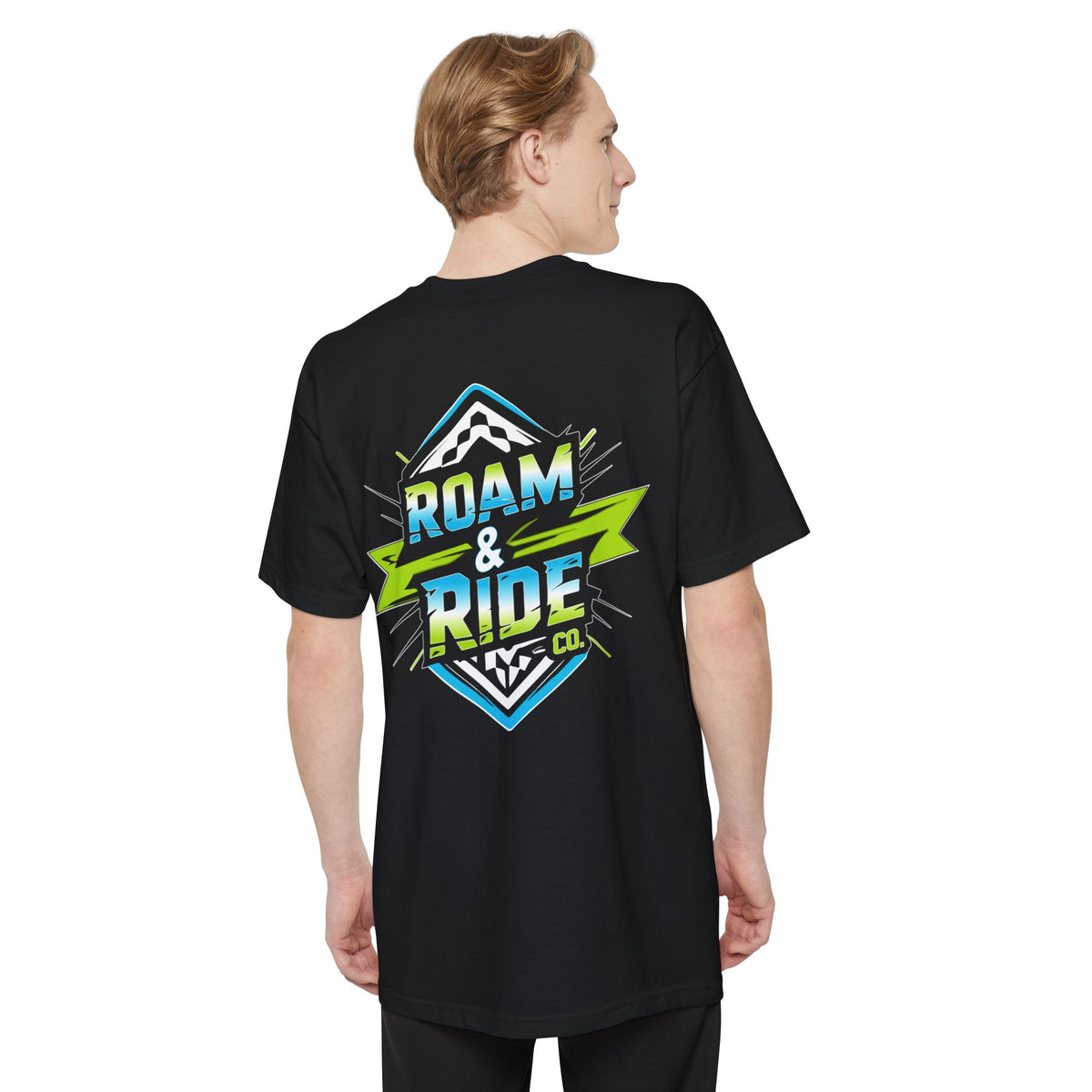 Roam & Ride Co. Blue Green Logo - Big & Tall T-Shirt