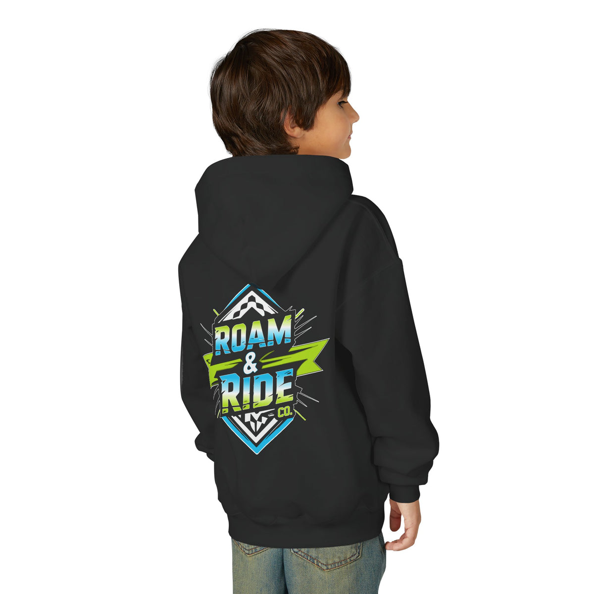 Roam & Ride Co. Blue Green Logo - Youth Hoodie