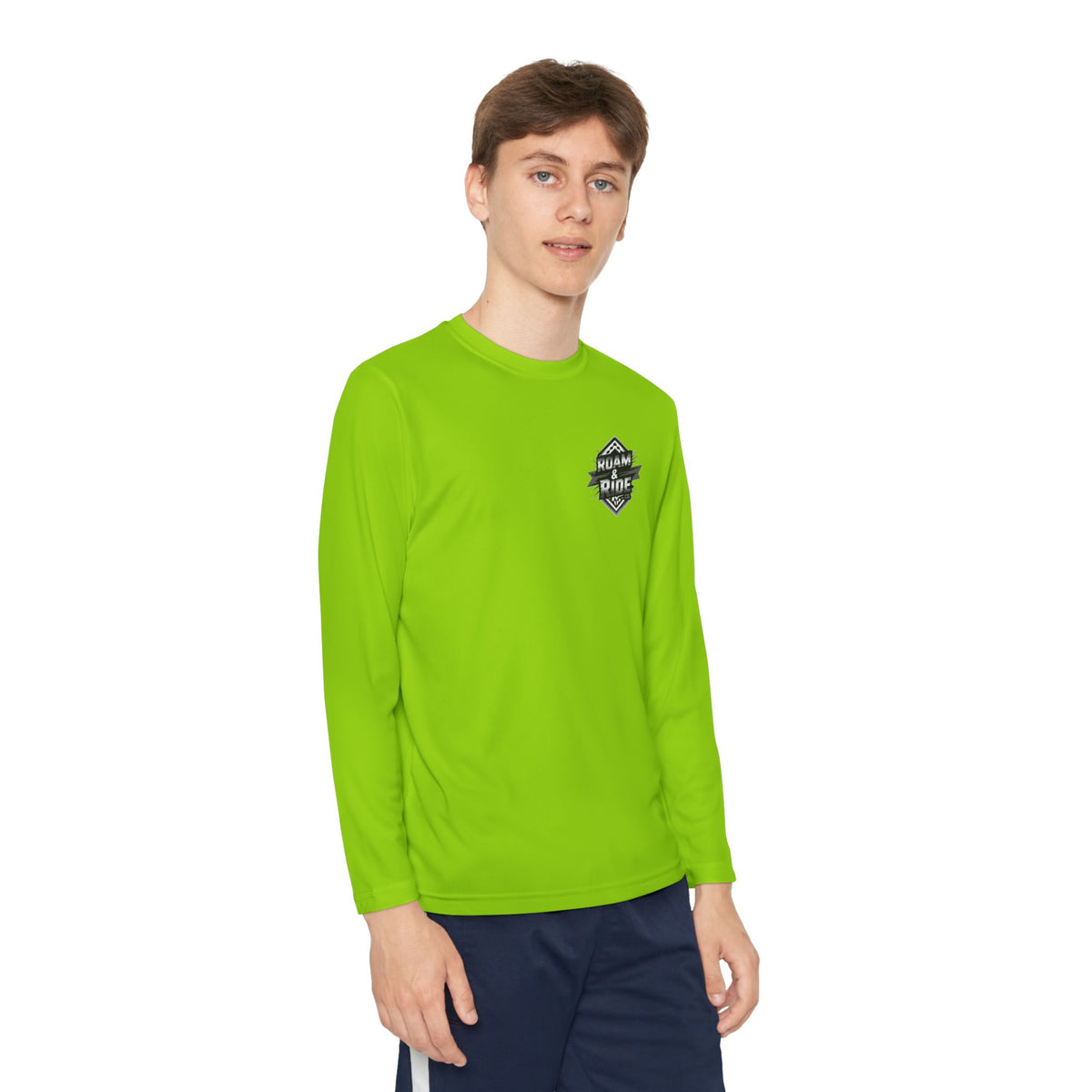 Roam & Ride Co. Grayscale Logo - Youth Long Sleeve T-Shirt