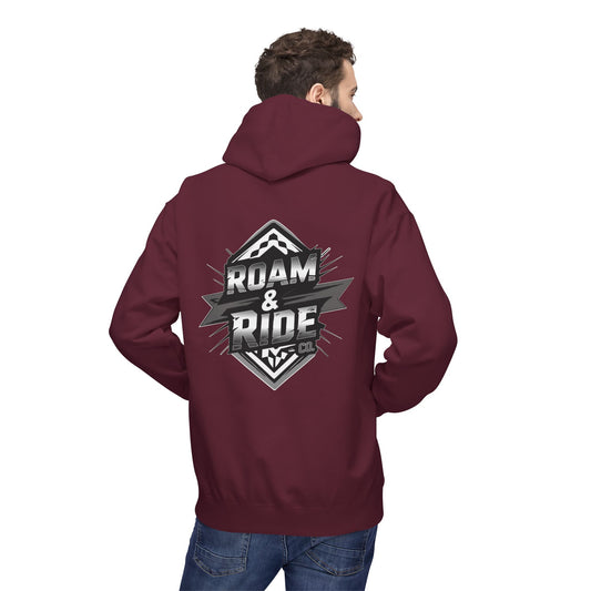 Roam & Ride Co. Grayscale Logo - Unisex Fleece Hoodie