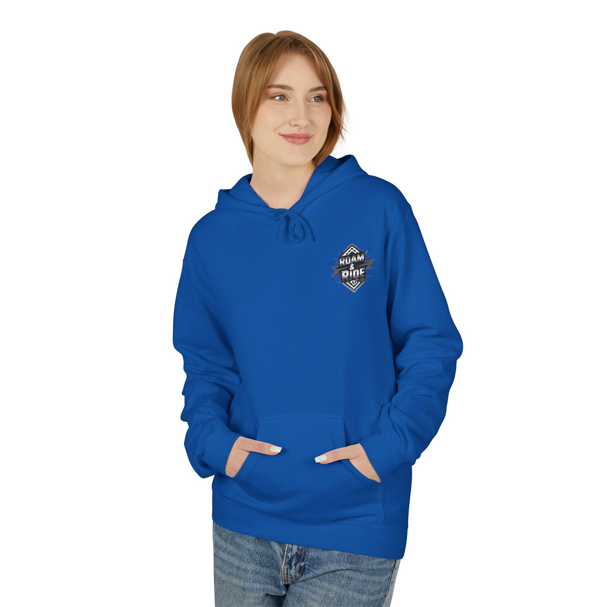 Roam & Ride Co. Grayscale Logo - Unisex Fleece Hoodie