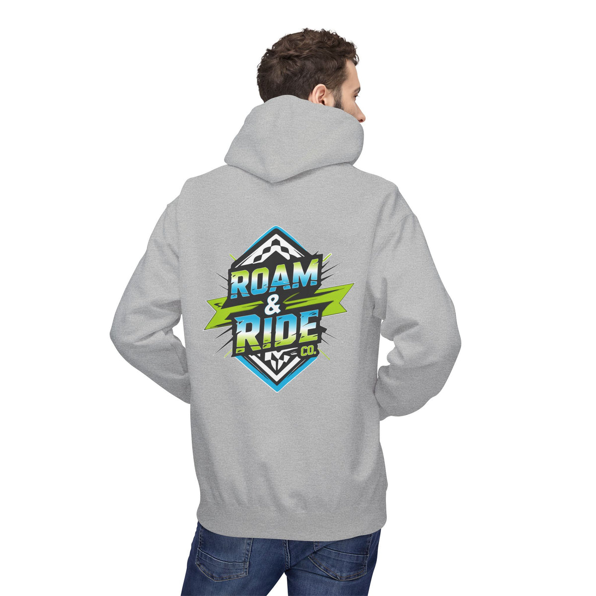 Roam & Ride Co. Blue Green Logo - Unisex Fleece Hoodie