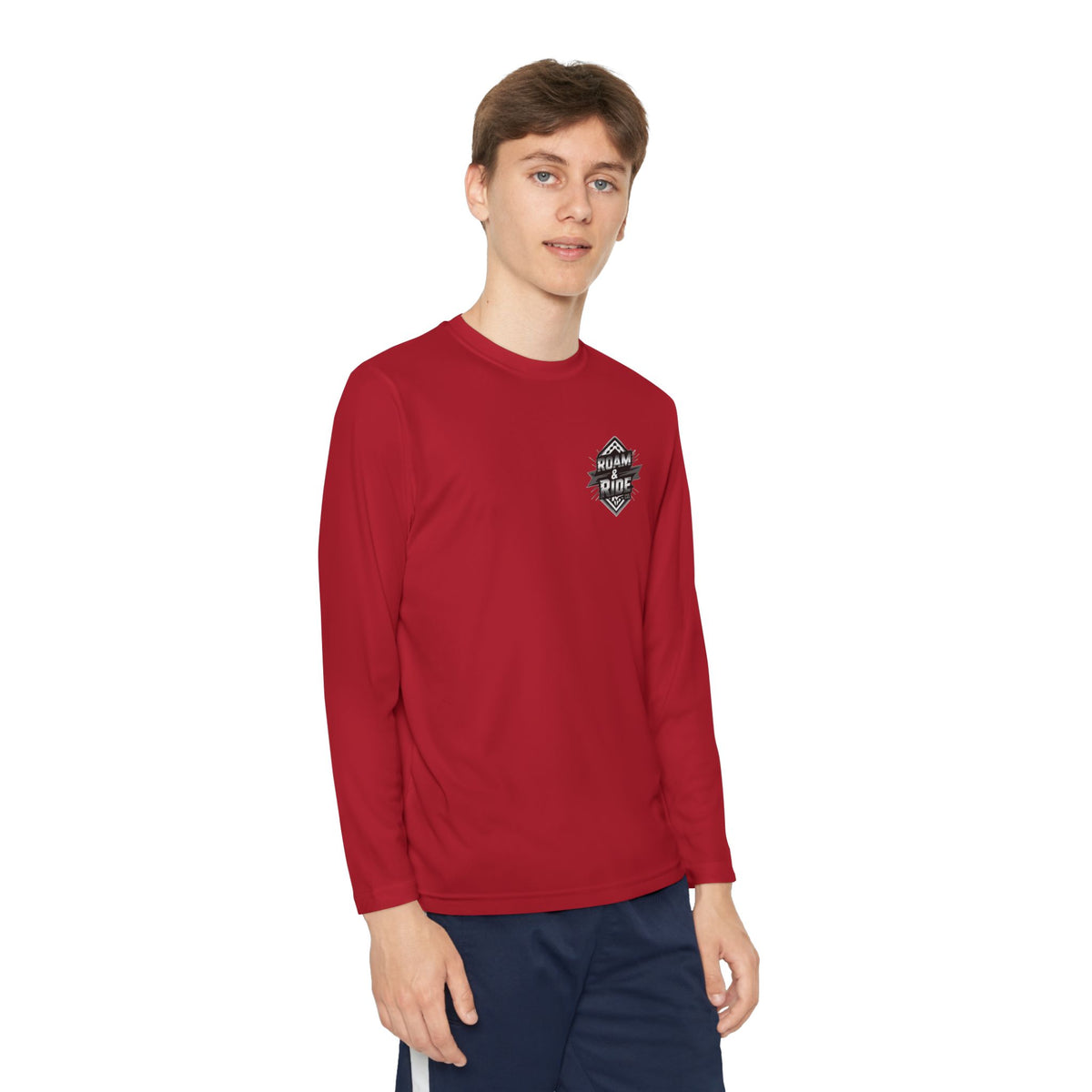 Roam & Ride Co. Grayscale Logo - Youth Long Sleeve T-Shirt