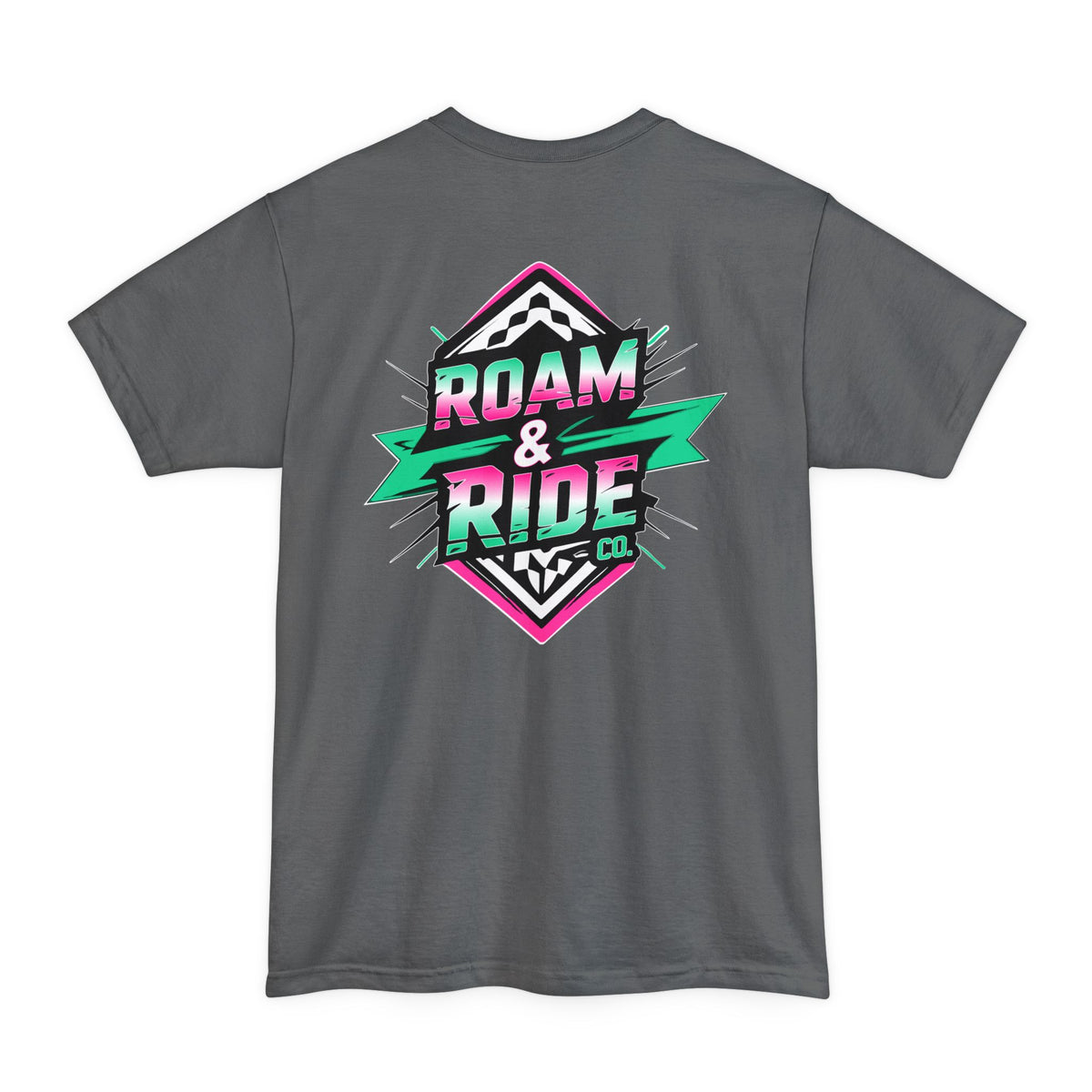 Roam & Ride Co. Teal Pink Logo - Big & Tall T-Shirt