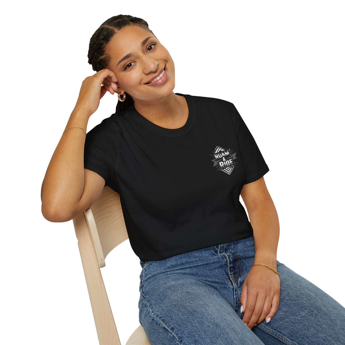 Roam & Ride Co. Grayscale Logo - Unisex T-Shirt
