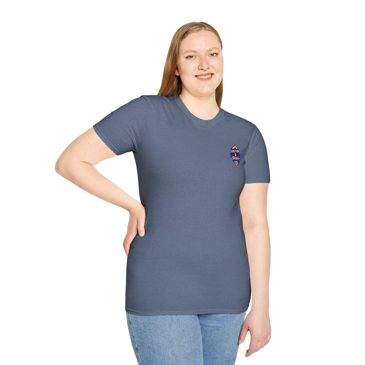 Roam & Ride Co. Red White and Blue Logo - Unisex T-Shirt