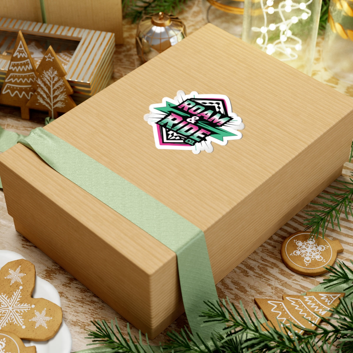Roam & Ride Co. Teal Pink Logo - Stickers