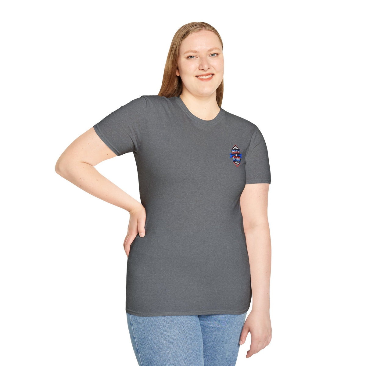 Roam & Ride Co. Red White and Blue Logo - Unisex T-Shirt
