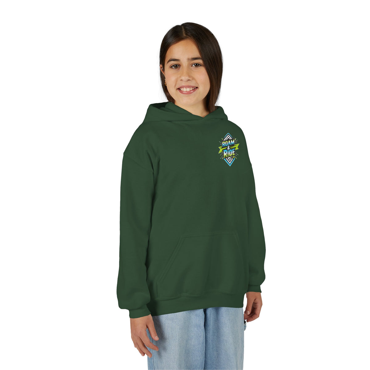 Roam & Ride Co. Blue Green Logo - Youth Hoodie