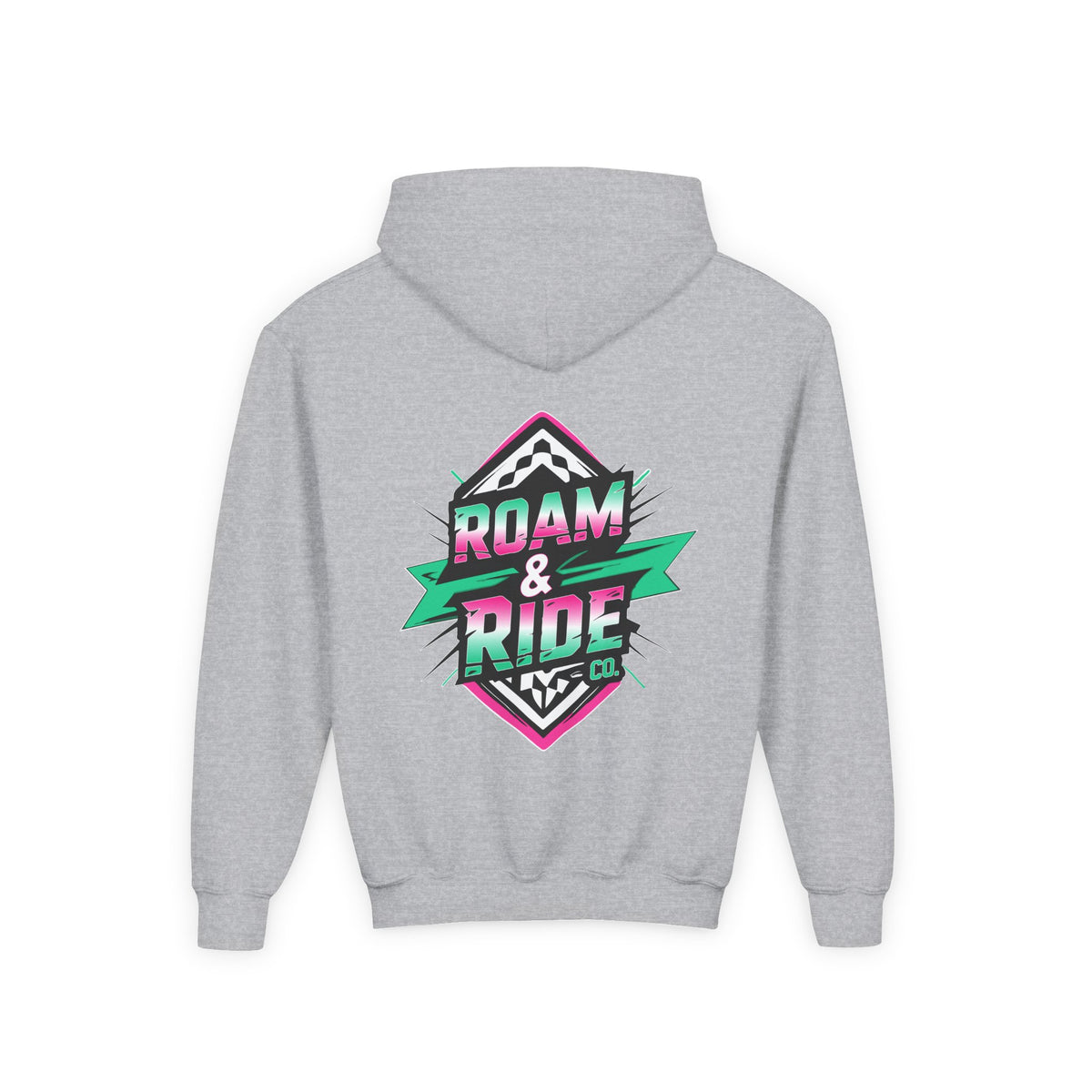 Roam & Ride Co. Teal Pink Logo - Youth Hoodie